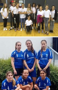 Les 13 ans féminines (en haut) ont terminé 3èmes, et les 15 ans n'ont pas démérité dans ce tournoi relevé.